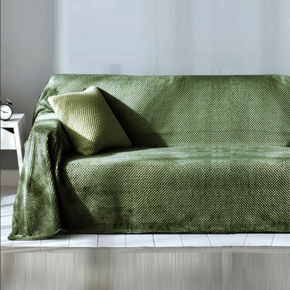 Flannel Fleece Blanket Super Soft Cozy Bed Blanket Sofa Throw Blanket WITHOUT Pillow Case Army Green