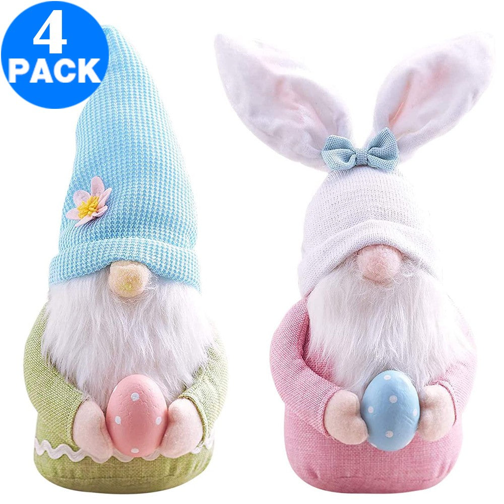 4 X Home Easter Decorations Ornaments Gnome Faceless Doll for Kids