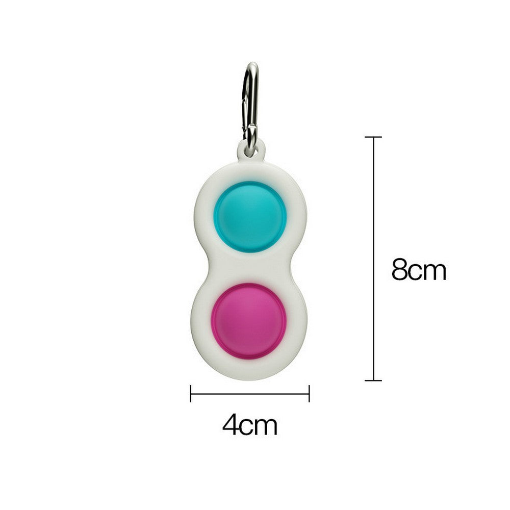 4 X Simple Dimple Fidget Keychain Pressure Reliever Push Pop Pop Bubble Stress Relief Toy for Kids and Adults Random Colour
