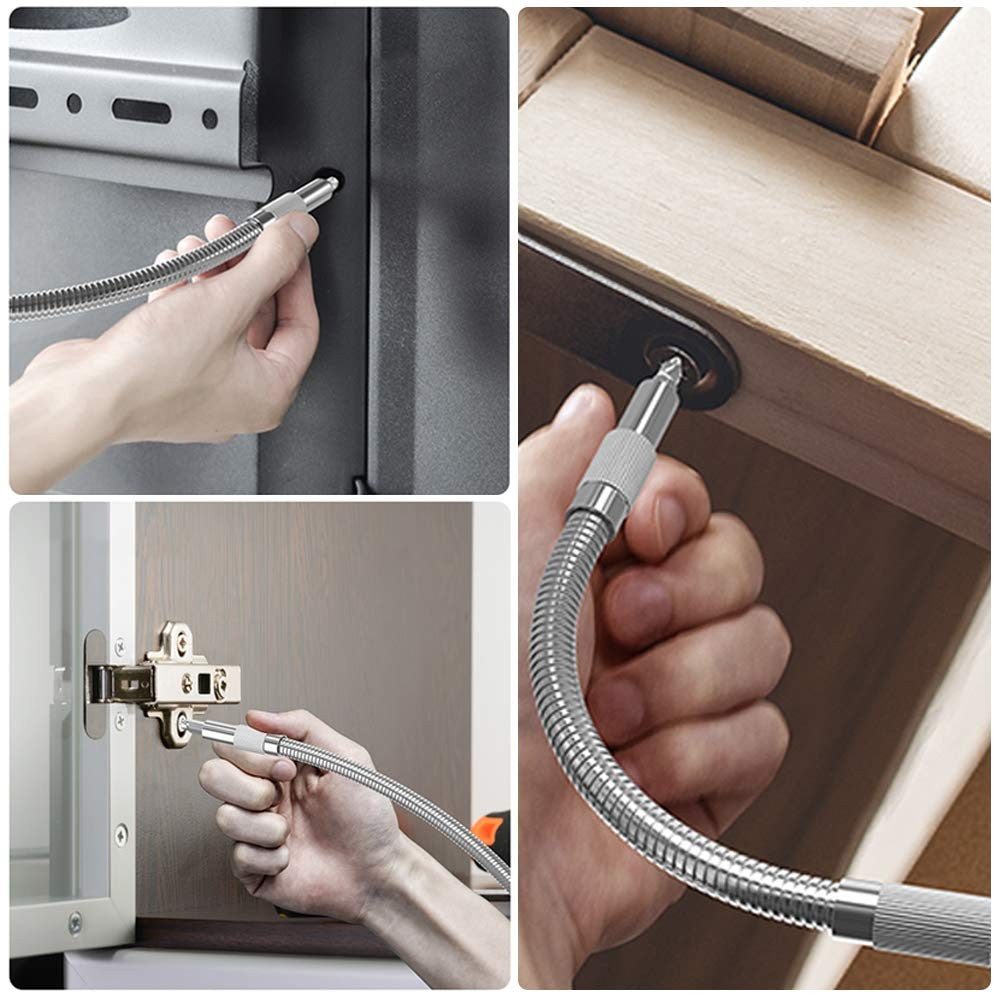 4 X Flexible Drill Shaft Flexible Extension Screwdriver Drill Bit Shaft Connecting Link Cordless Drill Screwdriver Bit Shaft