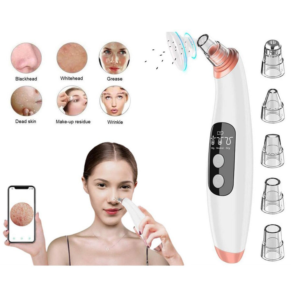 Visible Rechargeable 3 Suction Blackhead Remover Camera Vacuum Pore Acne Cleaner