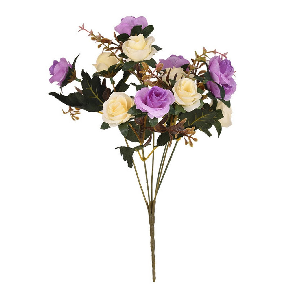 2 X Artificial Purple Rose Flowers Bouquet Home Office Wedding Decoration Photography Props