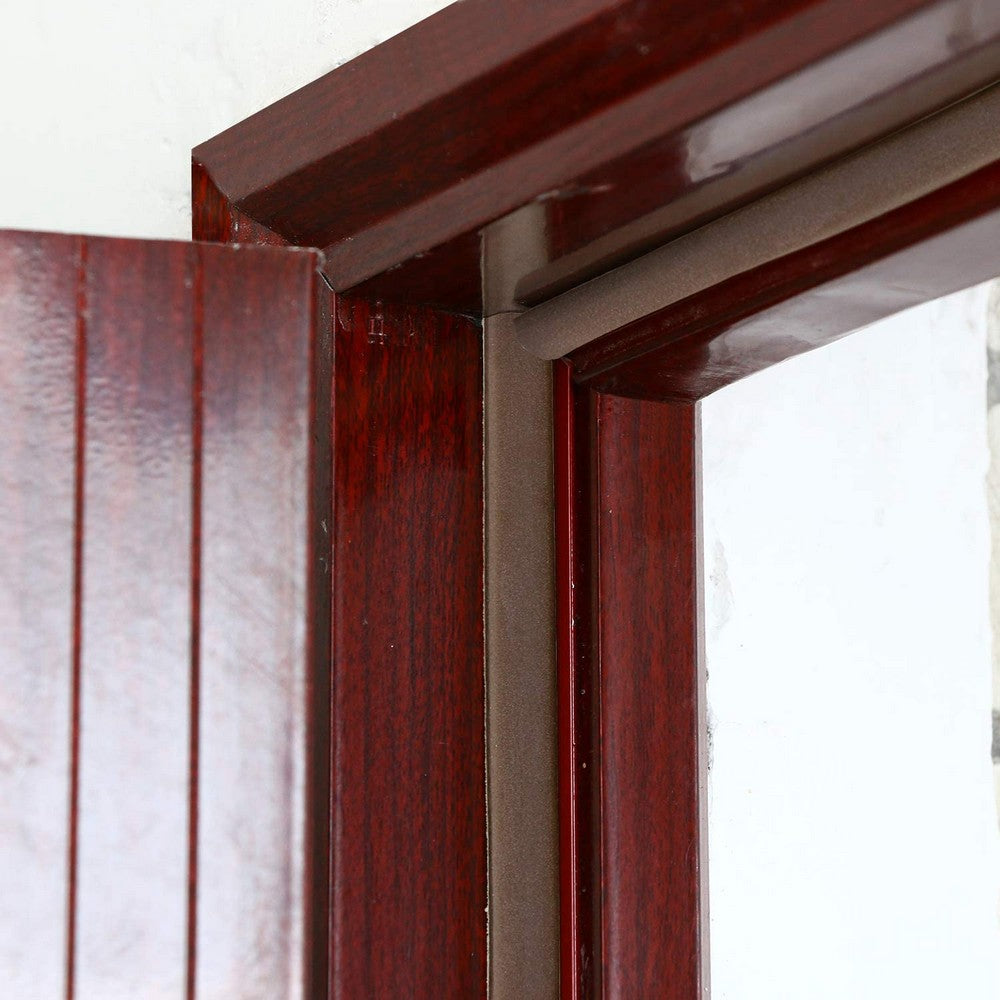 2 Rolls 5M D Type Door Weather Stripping Window Seal Strips Self Adhisive Gap Blockers Brown