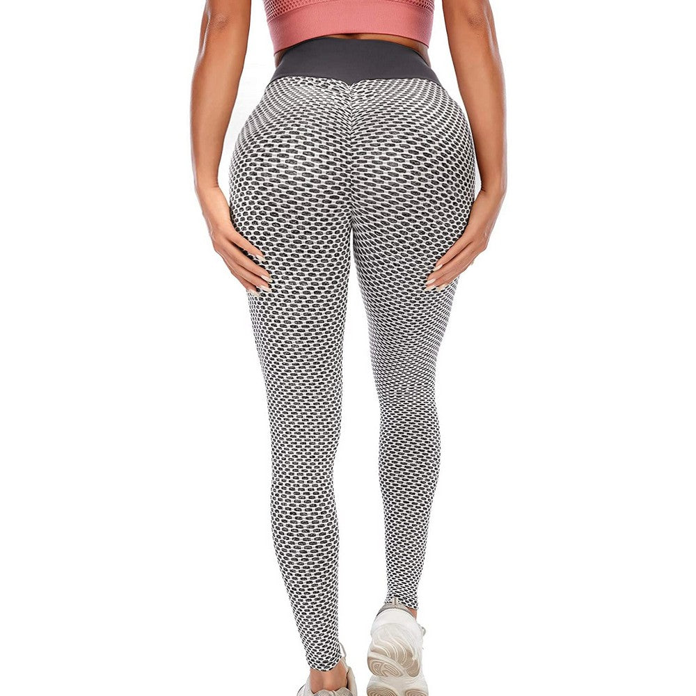Women High Waisted Leggings Butt Lift Yoga Sport Pants Black and Grey AU 8
