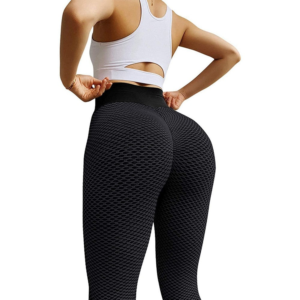 Women High Waisted Leggings Butt Lift Yoga Sport Pants Black and Grey AU 8