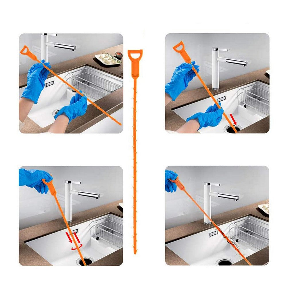 7PCS Sewer Dredging Tools Hair Drain Clog Remover Cleaning Tools Kit for Sink Toilet Bath Shower Kitchen Bathroom Sewer Tub