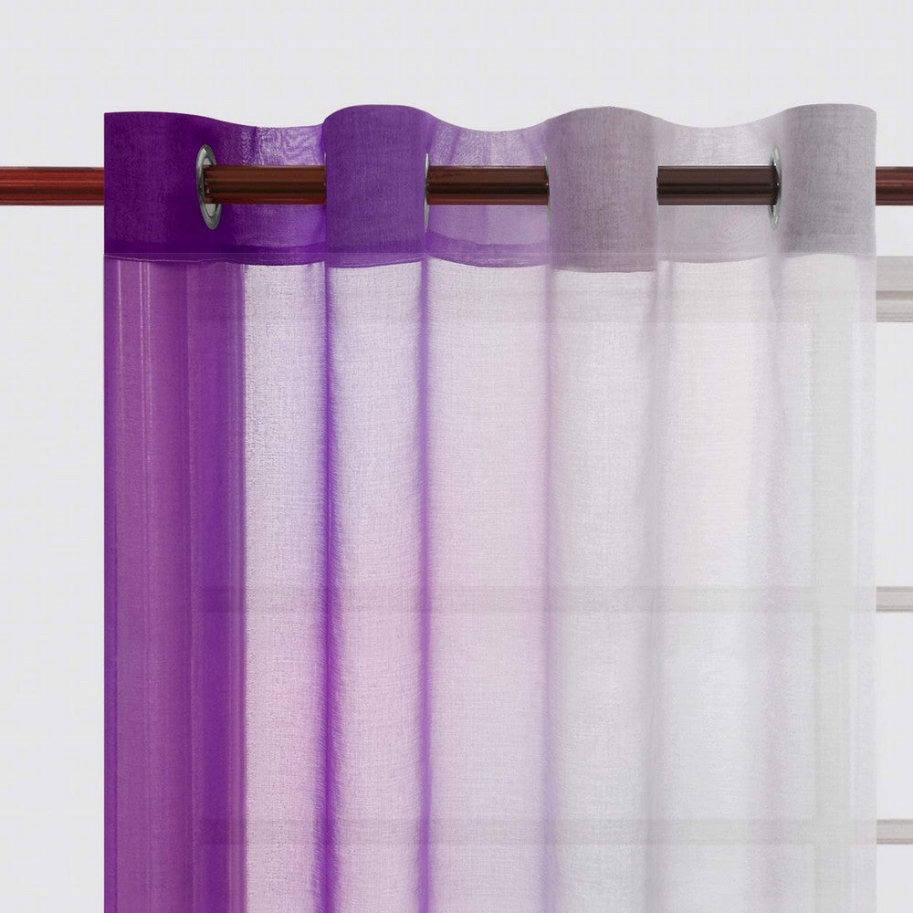 1.32x1.83M Set of 2 Drape Panels Light Filtering Semi Sheer Grommet Curtains Grommet Top Curtains Home Decorations for Bedroom Living Room Purple