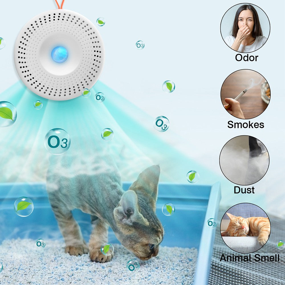 USB Rechargable Cat Litter Deodorizer Pet Litter Box Odor Eliminator for Cat Litter Box Bathroom Wardrobe Kitchen and Small Area