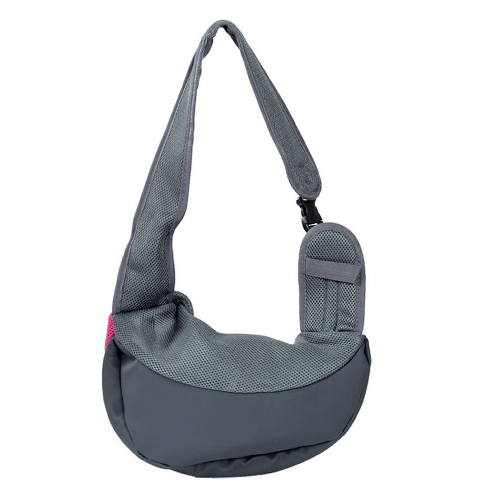 Pet Dog Sling Carrier Outdoor Adjustable Shoulder Bag Mesh Bag for Small Dogs Cats Puppies Rose Red M