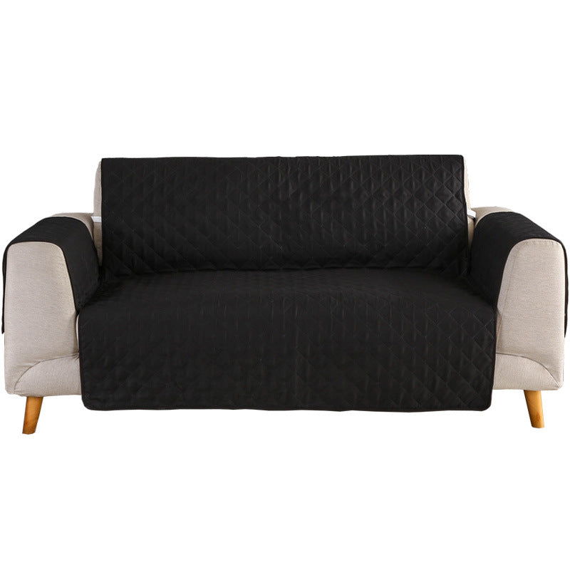 Quilted Leather Couch Sofa Cover Living Room Sofa Protector Slipcover Home Decoration Black for 2 Seater Sofa
