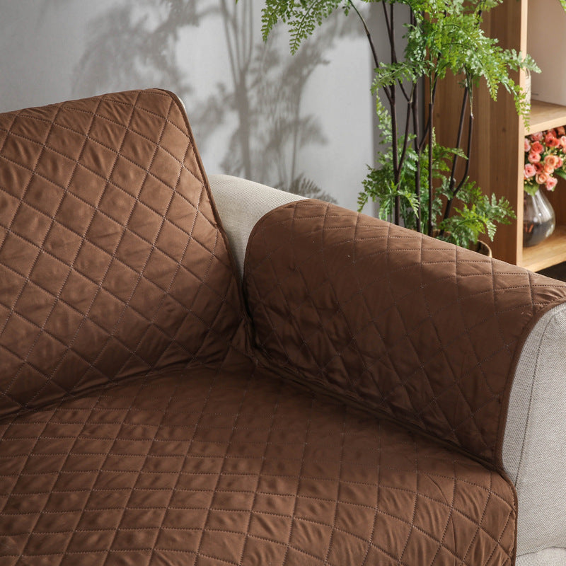 Quilted Leather Couch Sofa Cover Living Room Sofa Protector Slipcover Home Decoration Green for 3 Seater Sofa