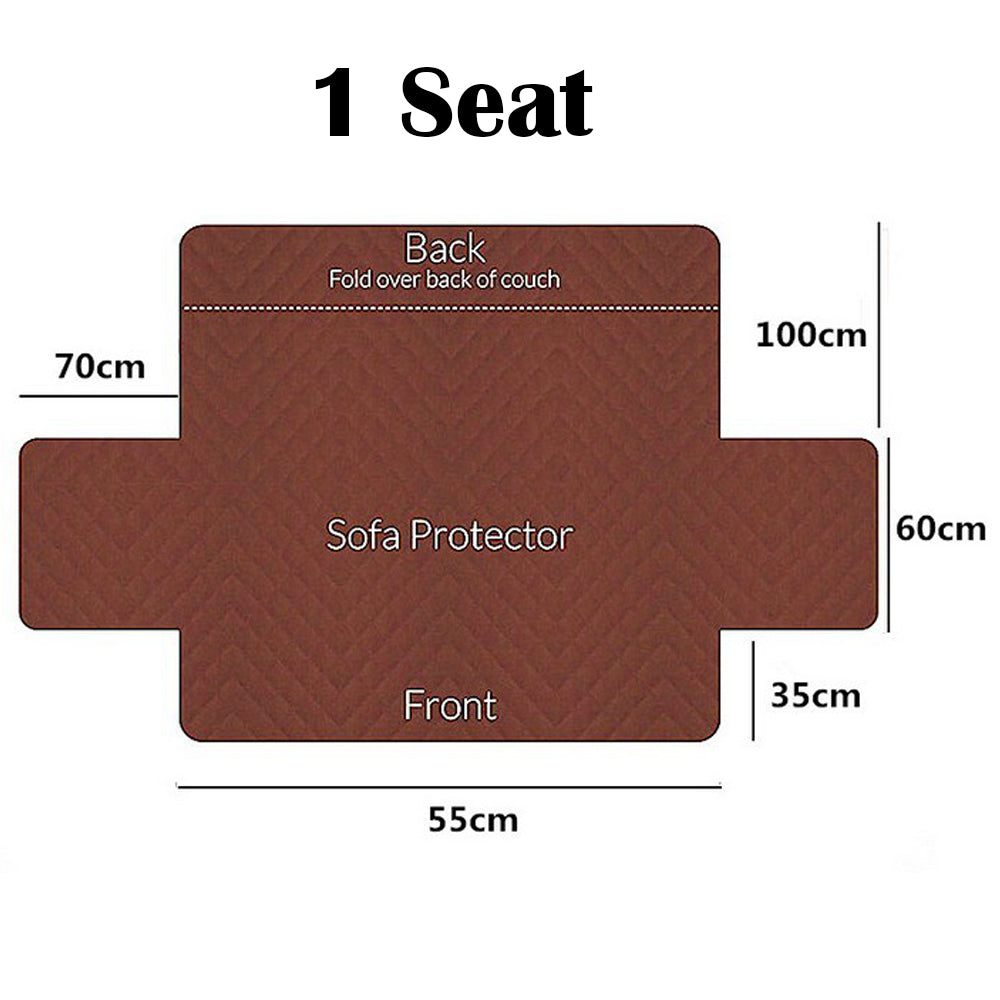 Quilted Leather Couch Sofa Cover Living Room Sofa Protector Slipcover Home Decoration Grey for 3 Seater Sofa