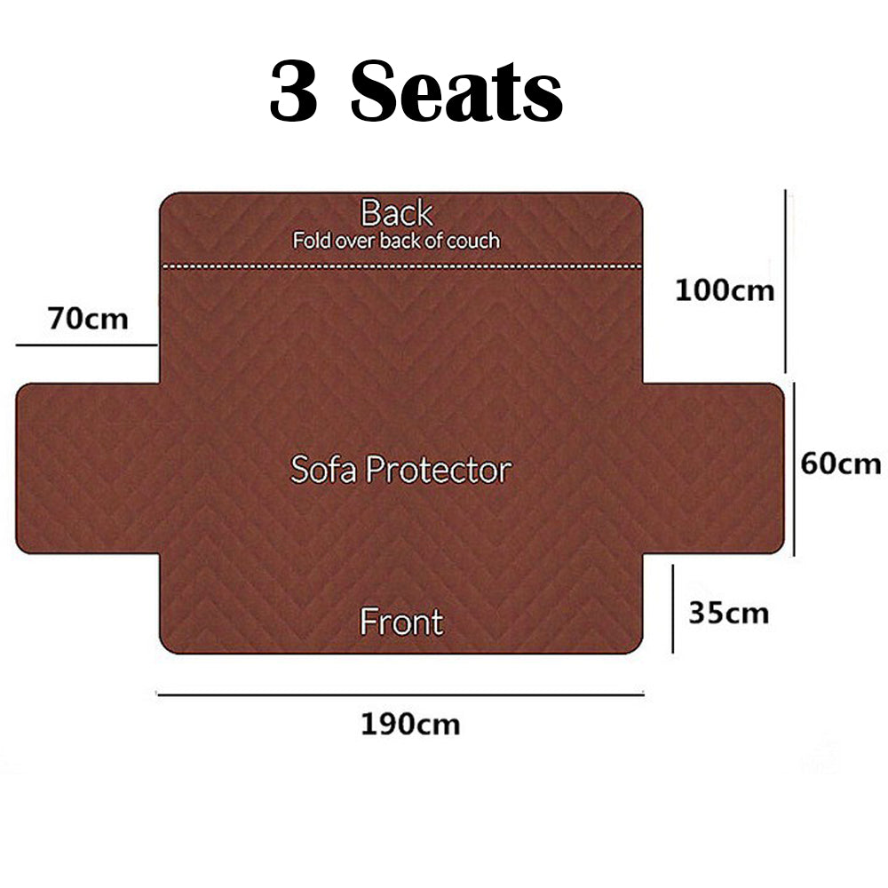 Quilted Leather Couch Sofa Cover Living Room Sofa Protector Slipcover Home Decoration Grey for 3 Seater Sofa