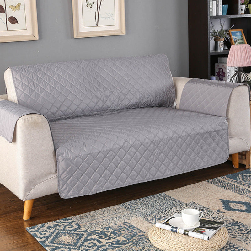 Quilted Leather Couch Sofa Cover Living Room Sofa Protector Slipcover Home Decoration Grey for 3 Seater Sofa
