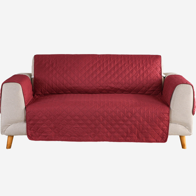 Quilted Leather Couch Sofa Cover Living Room Sofa Protector Slipcover Home Decoration Red for 3 Seater Sofa
