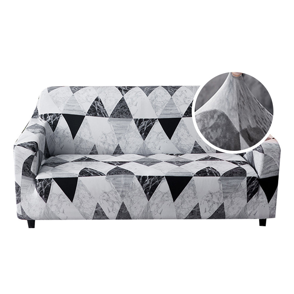 Geometric Pattern Elastic Soft Sofa Cover Stretch Slipcover Sofa Protector Cover Style 1 for 3 Seater Sofa