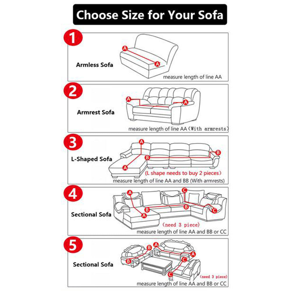 Geometric Pattern Elastic Soft Sofa Cover Stretch Slipcover Sofa Protector Cover Style 2 for 1 Seater Sofa