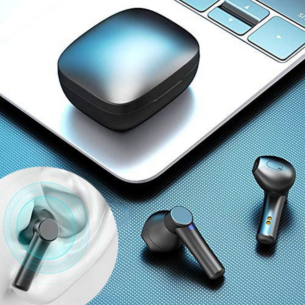 LB-8 Wireless Earbuds Bluetooth 5.0 Headphones Hi-Fi Stereo Touch Control TWS Headset with LED Power Display Charging Case Black