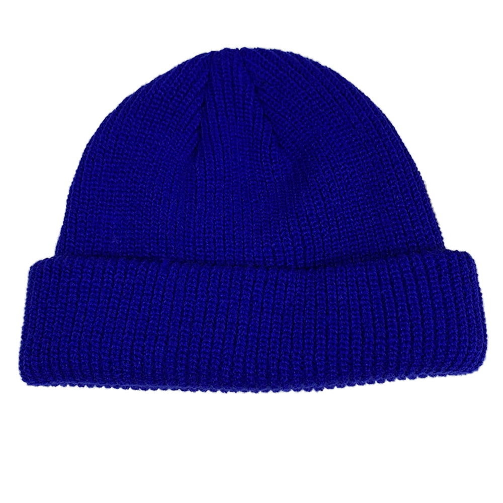 4 Pieces Royal Blue Navy Black Grey Unisex Beanie Roll up Edge Hat Skullcap Beanie Winter Warm Head Hat