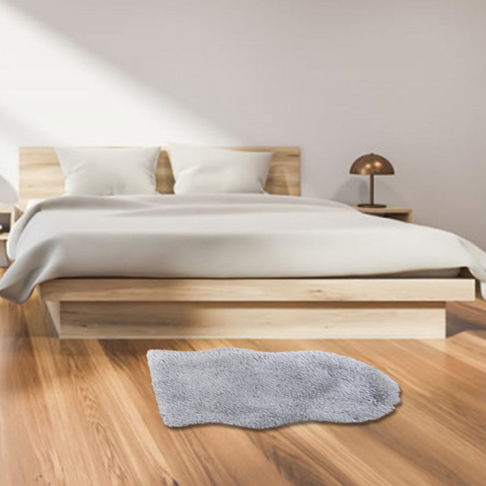 Grey 50x80cm Floor Rug Ultra Soft Faux Fur Throw Rug Chair Ground Mat Couch Pad Area Rugs Bedside Carpet Mat for Bedroom Living Room