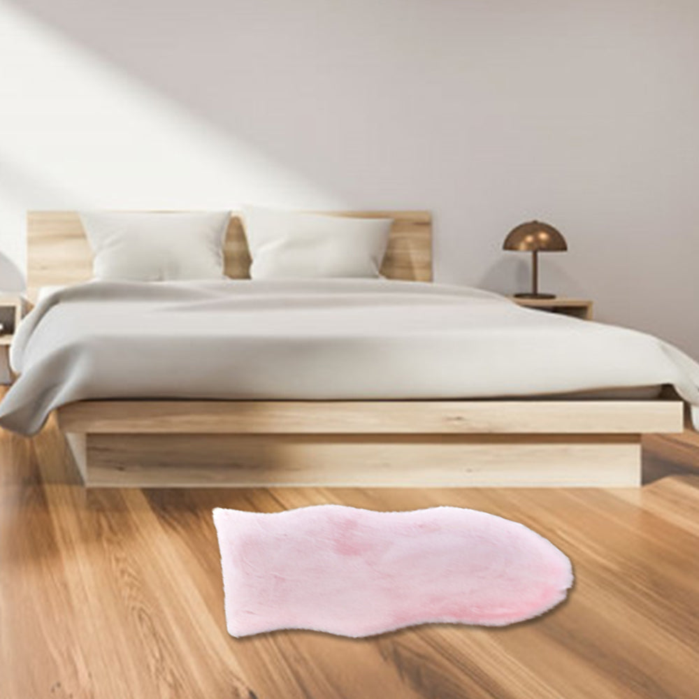 Pink 50x80cm Floor Rug Ultra Soft Faux Fur Throw Rug Chair Ground Mat Couch Pad Area Rugs Bedside Carpet Mat for Bedroom Living Room