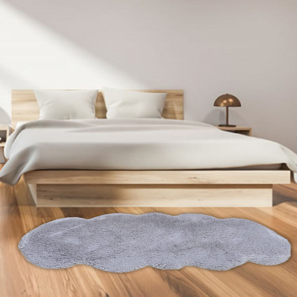 Grey 60x90cm Floor Rug Ultra Soft Faux Fur Throw Rug Chair Ground Mat Couch Pad Area Rugs Bedside Carpet Mat for Bedroom Living Room
