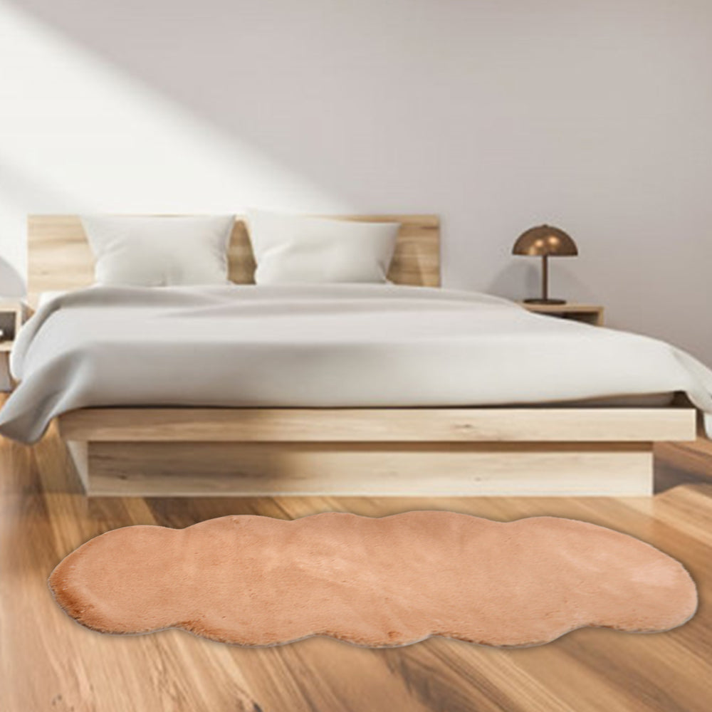 Khaki 60x90cm Floor Rug Ultra Soft Faux Fur Throw Rug Chair Ground Mat Couch Pad Area Rugs Bedside Carpet Mat for Bedroom Living Room