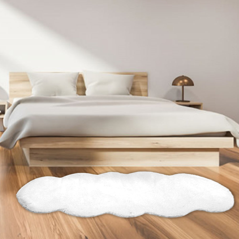 White 60x90cm Floor Rug Ultra Soft Faux Fur Throw Rug Chair Ground Mat Couch Pad Area Rugs Bedside Carpet Mat for Bedroom Living Room