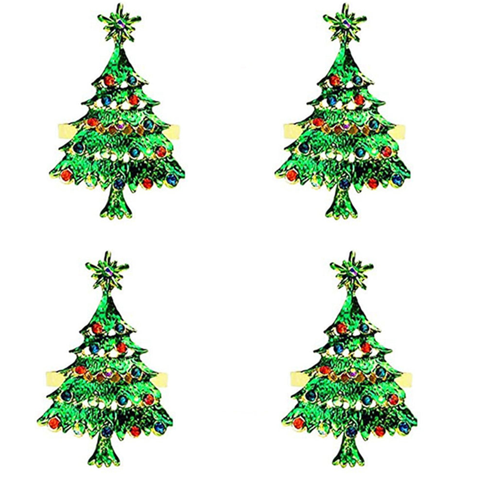 4X Christmas Tree Christmas Napkin Ring Napkin Holder Ring Xmas Table Decoration