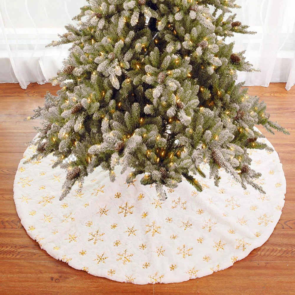 90cm Gold Sequin Christmas Tree Skirt Merry Christmas Decoration Xmas Home Decor