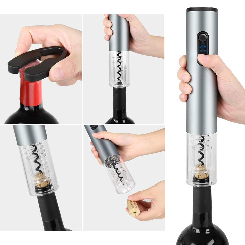 2 X Grey Blue Electric Wine Bottle Opener Automatic Corkscrew Wine Opener