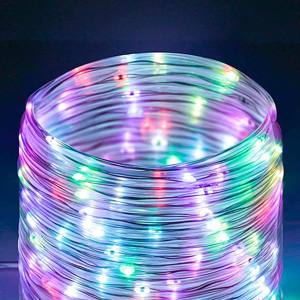Multicolour 12 Meter 100LED Christmas USB Powered Remote Control Rope Tube String Lights