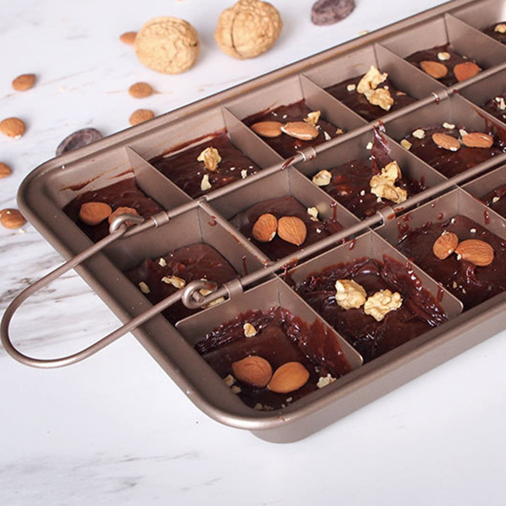 Brownie Pan Carbon Steel Brownie Baking Tray with Removable Divider