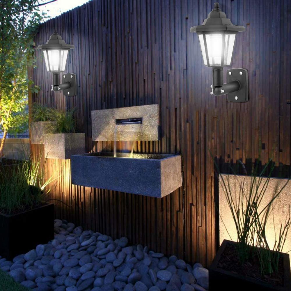 1 X White Solar Wall Lamp Outdoor Garden Decor
