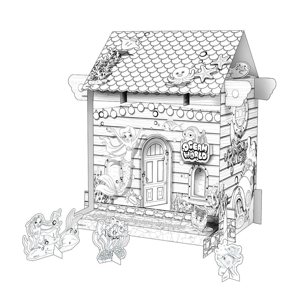 Kids Underwater World DIY Doodle Cardboard Houses Art Craft Set