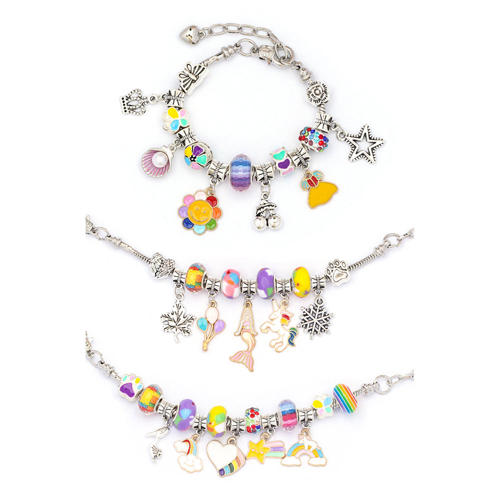 Multicolor 63Pcs DIY Bracelet Making Kit Pendant Bracelet Ornaments