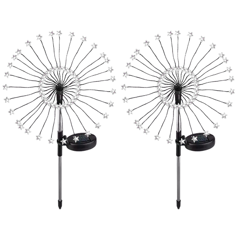 4 X Warm White Solar Starburst Star Ground Lights Starburst Lamp Firework Light