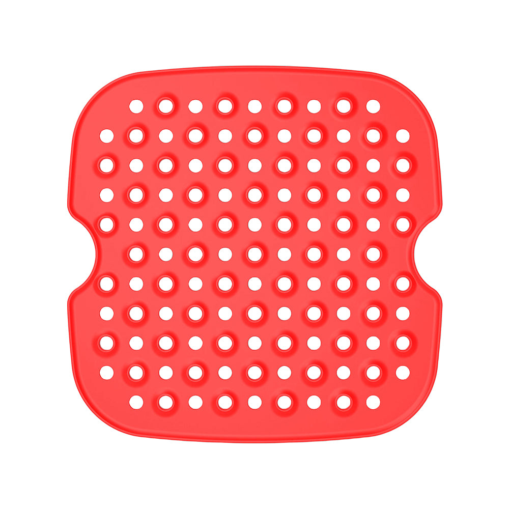 2 X Small FDA Certified Silicone Reusable Air Fryer Liner Square Red