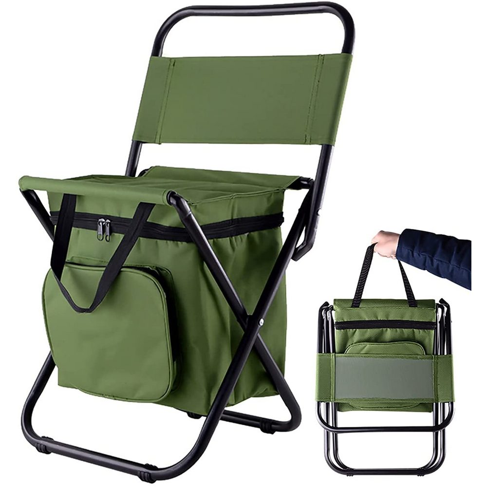 3 in 1 Portable Cooler Backpack Chair Camping Stool Fishing Chair with Backrest