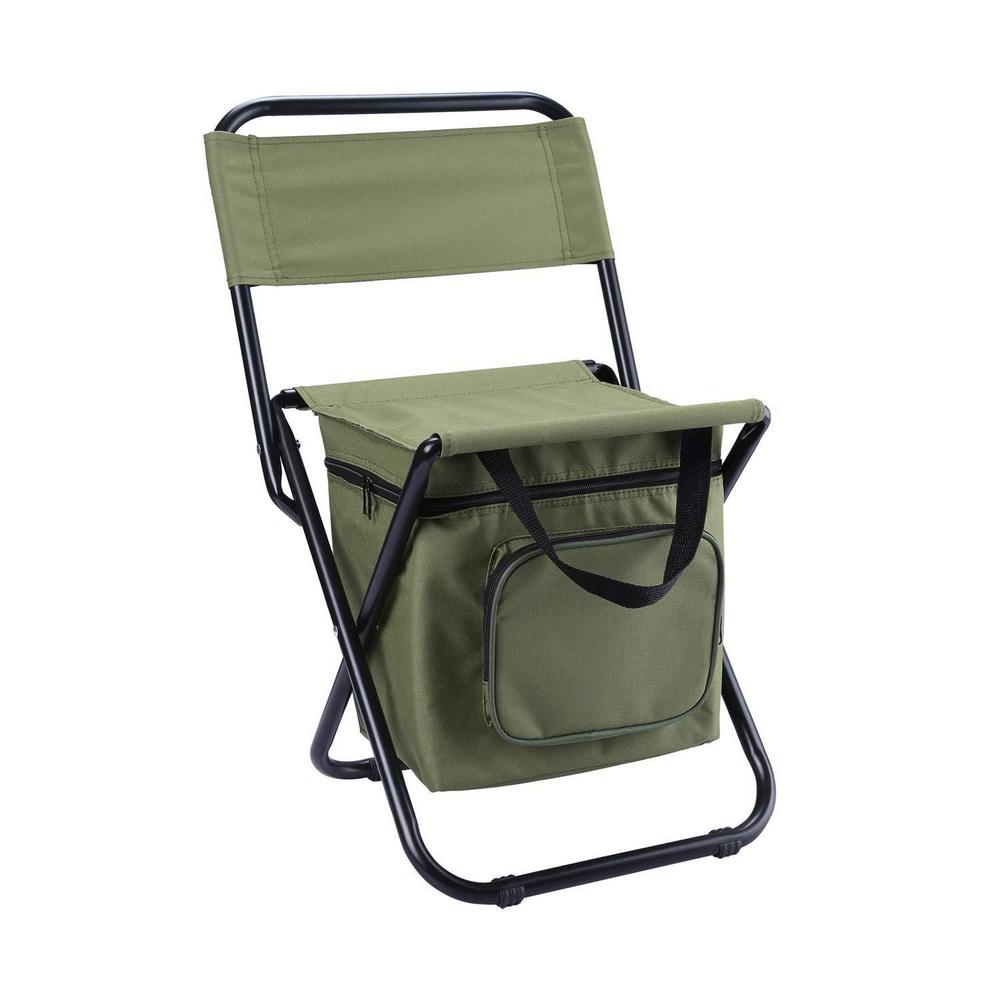 3 in 1 Portable Cooler Backpack Chair Camping Stool Fishing Chair with Backrest