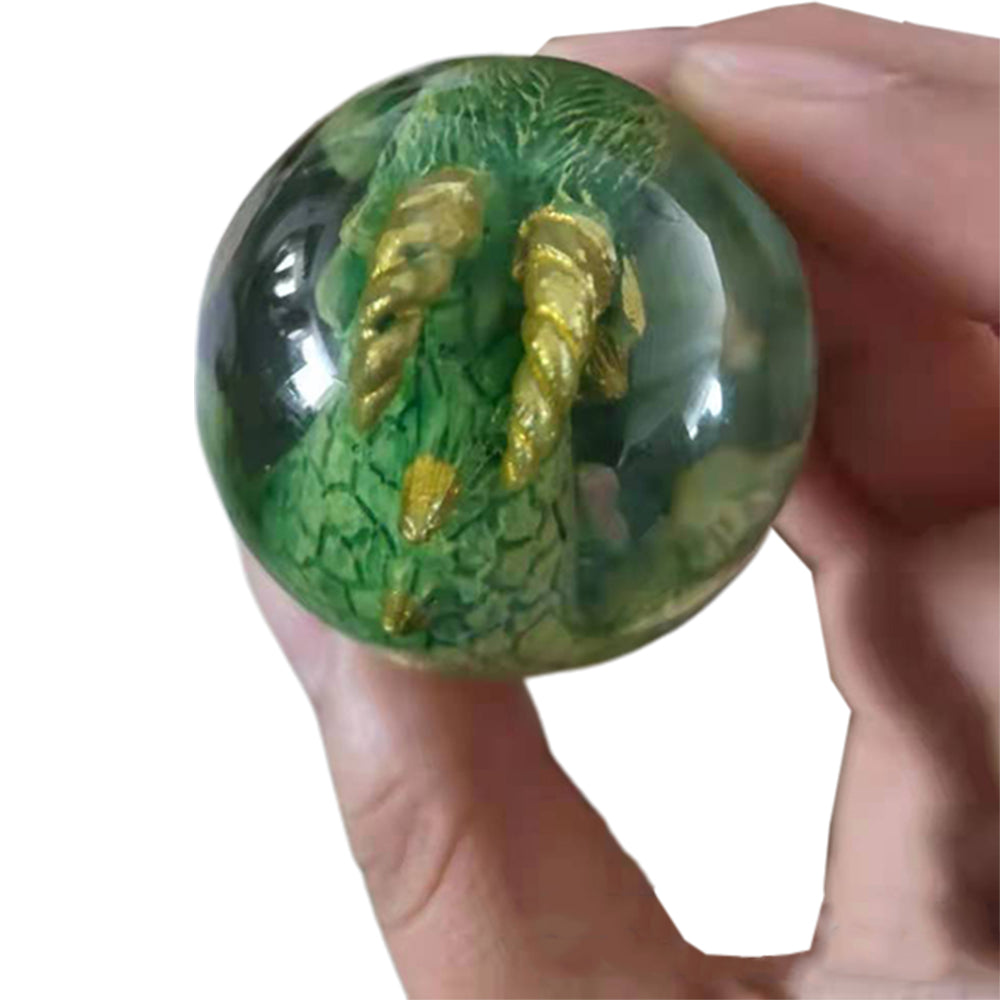Green Resin Transparent Lava Dragon Egg Sculpture Decor