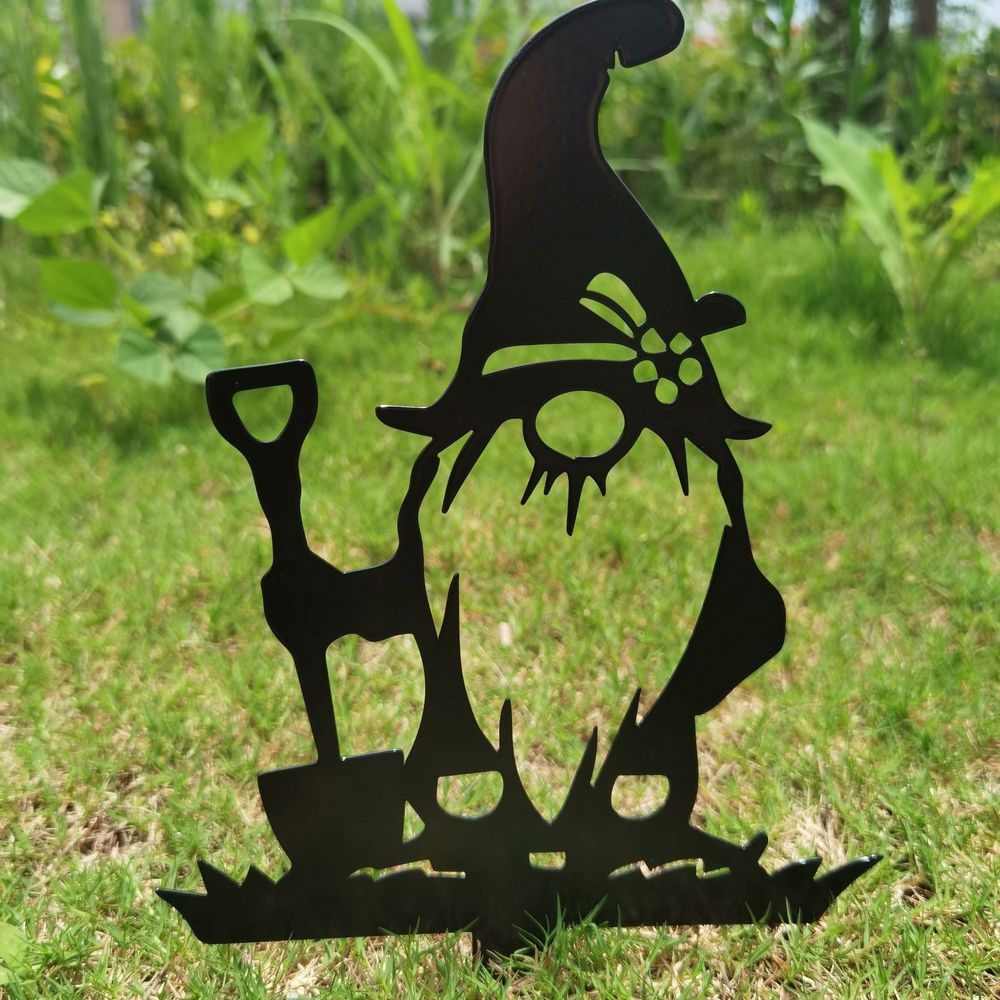 3Pcs Gnomes Garden Art Metal Garden Sculptures Statue Home Decor Lawn Ornament