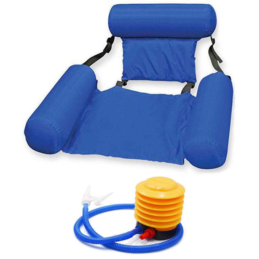 One Inflatable Floating Hammock Float Swimming Pool Chair with One Air Pump