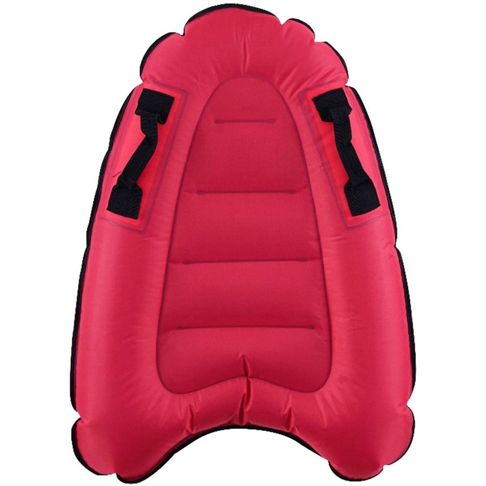 Red Inflatable Surfing Body Board with Handles Outdoor Water Skiing Board