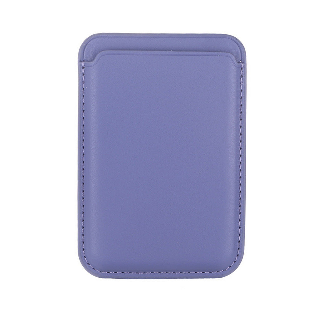 2X Pink Purple Magnetic PU Leather Mobile Phone Wallet Card Holder for MagSafe