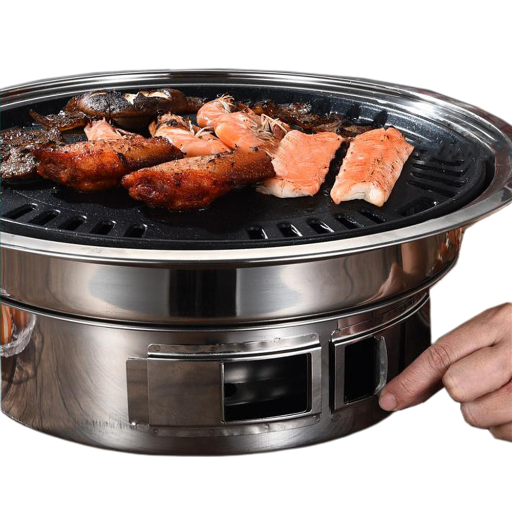 7Pcs Non-Stick BBQ Grill Pan Set Charcoal Barbecue Cooking Tool for Korean BBQ