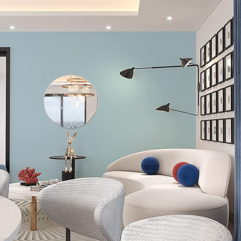 3 Rolls Blue Self-Adhesive Solid Color Wallpaper Wall Sticker Home Decor