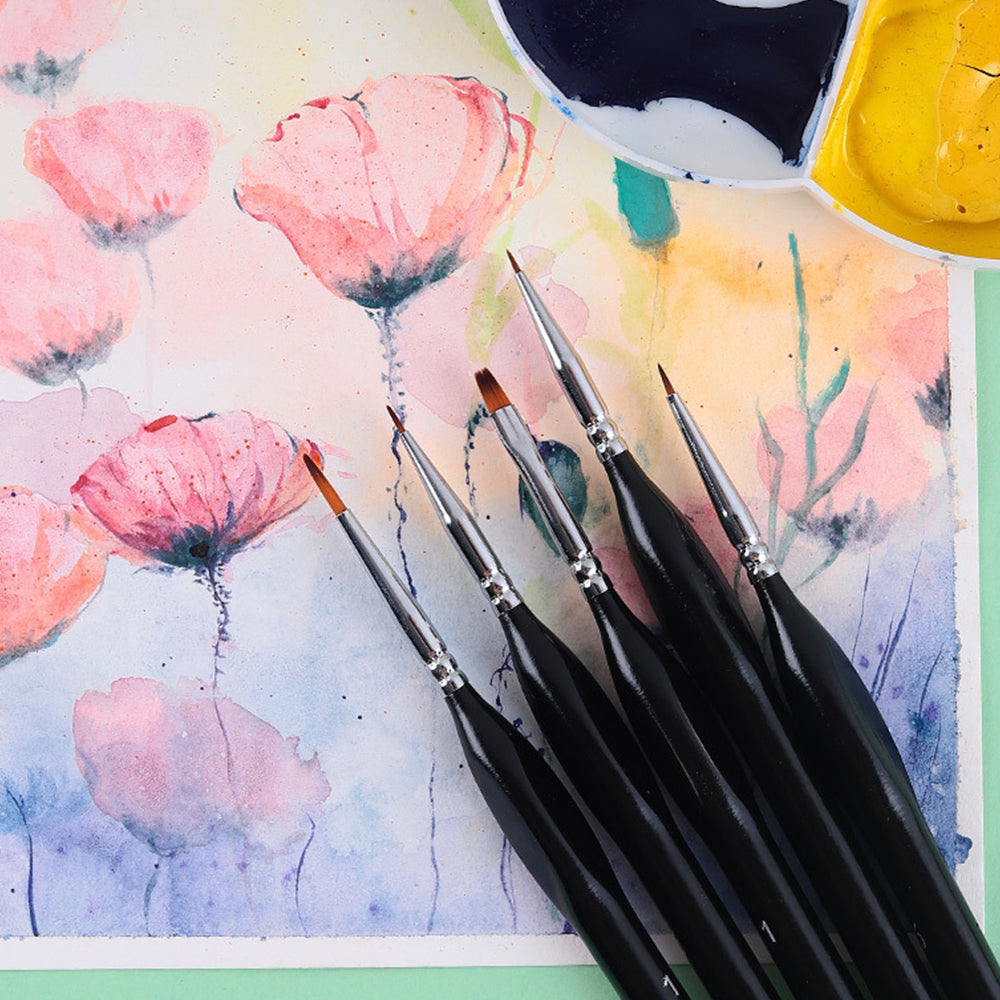 15Pcs Detail Paint Brush Set Miniature Painting Brush Fine Tip Drawing Brush Kit