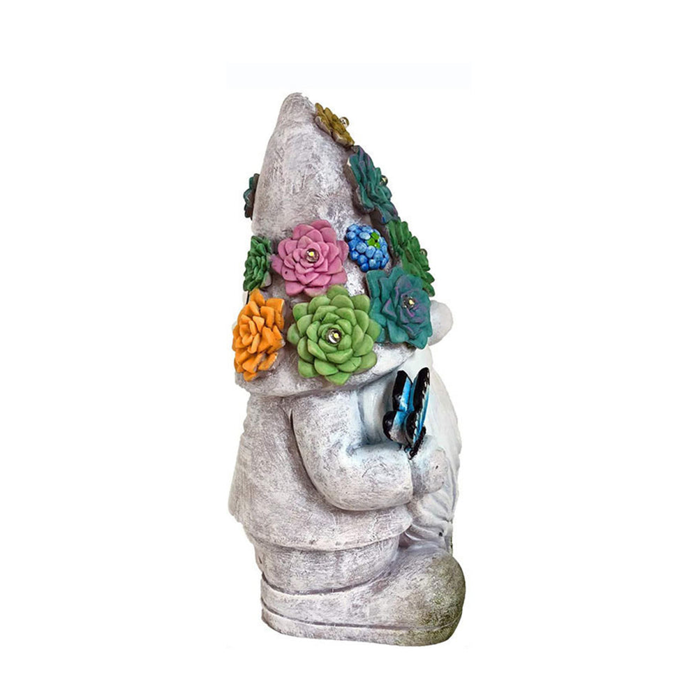 Solar Powered Lights Garden Gnome Sculpture Statue Outdoor Patio Yard Decor Style 2