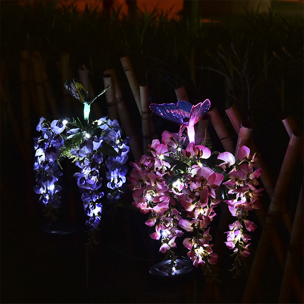 4X Solar Powered Butterfly Flower Light Patio Walkway Lamp Outdoor Garden Decor